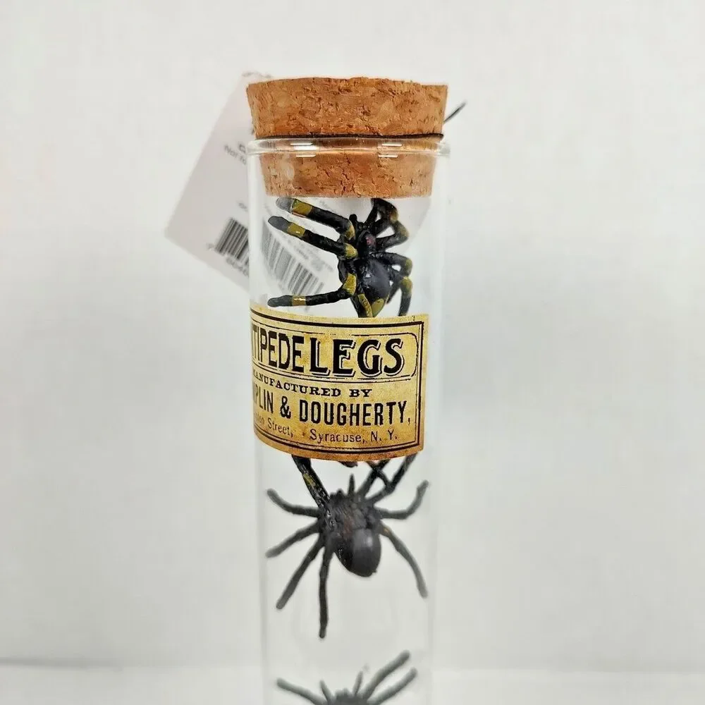 Centipede Legs Glass Test Tube w/ Cork Lid Spiders Holiday Party Prop Decor